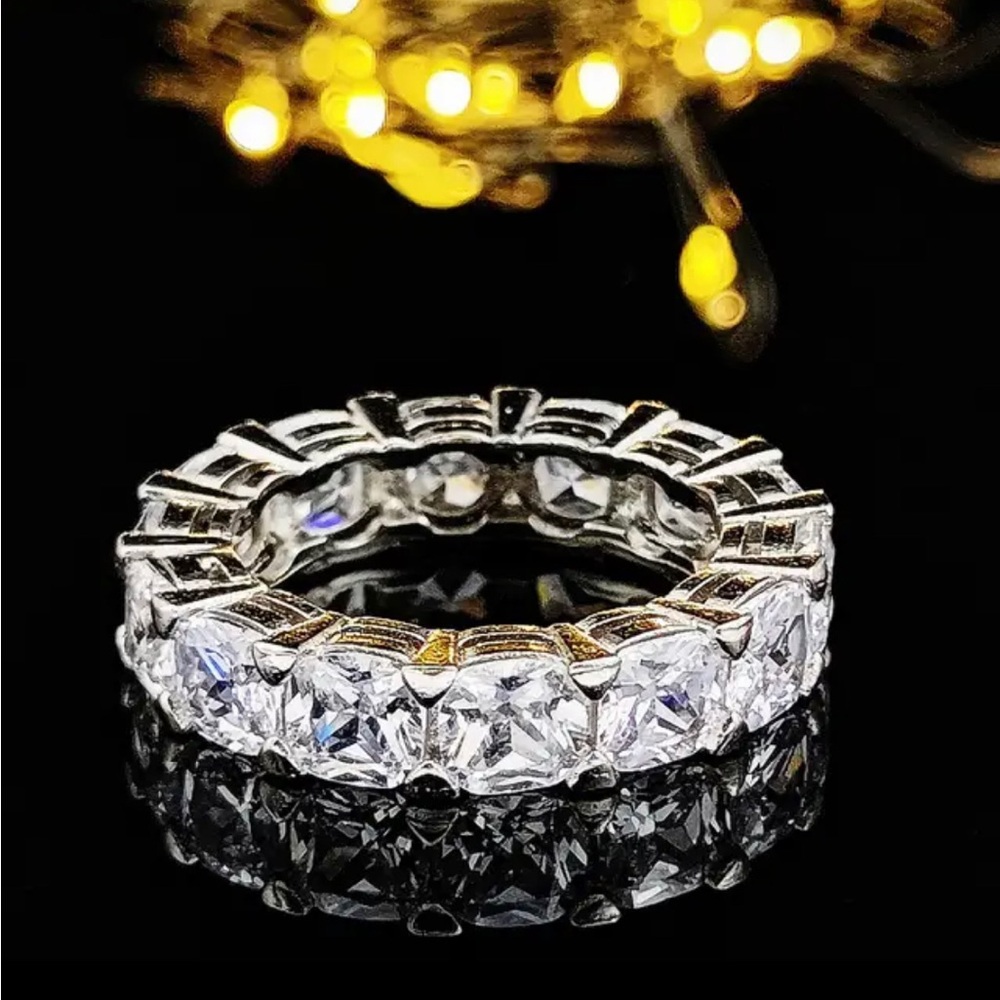 Eternity Ring Tennis Bling Band Women’s Men’s Silver White Gold Yellow gold